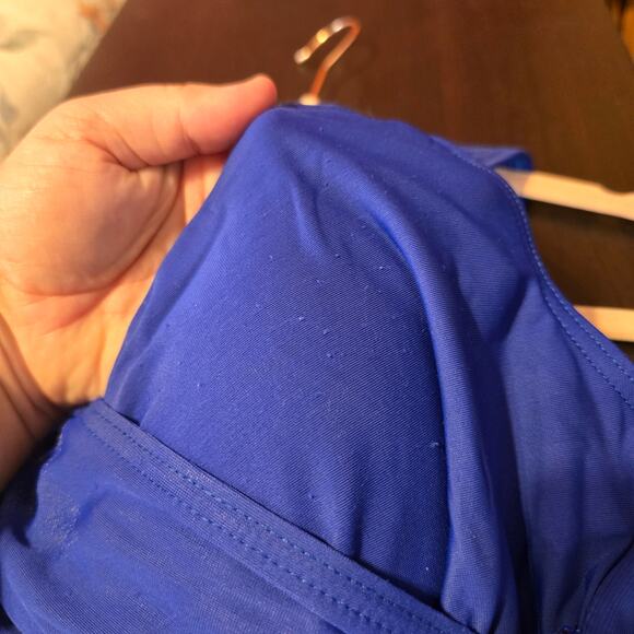 Miraclesuit Ruched Blue Shapewear Swimsuit with Sequins - Picture 7 of 8